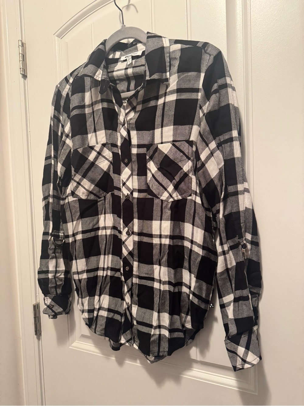 William Rast Black and White Plaid Button-Up Shirt